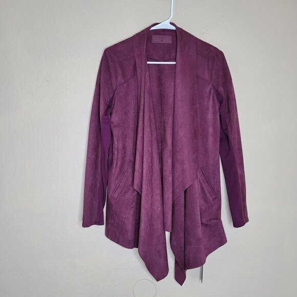 Blanknyc Womens Micro Suede Purple Drape Jacket Size Medium New - Picture 1 of 9